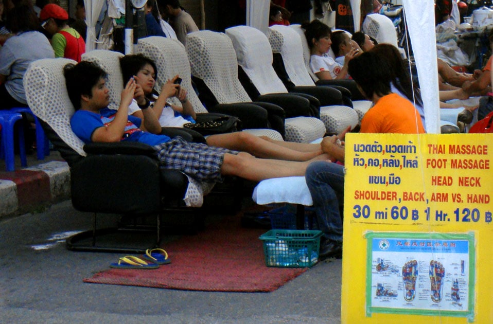 Chiang Mai massage stand at the night markets