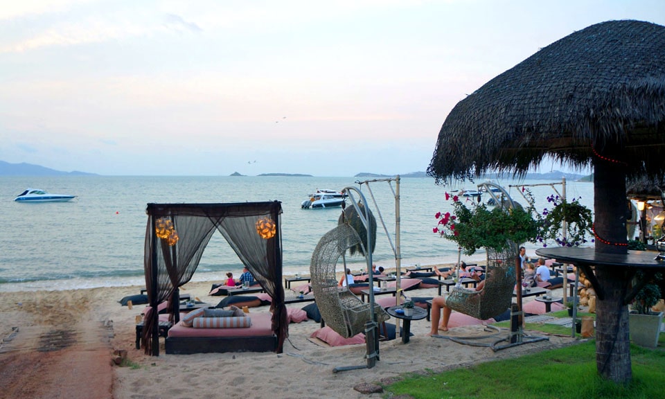 Bohput Beach and Fishermans Village in Koh Samui at sunset