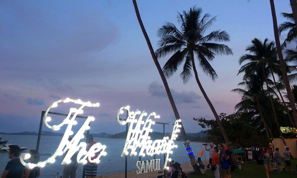 The Wharf Samui at night time