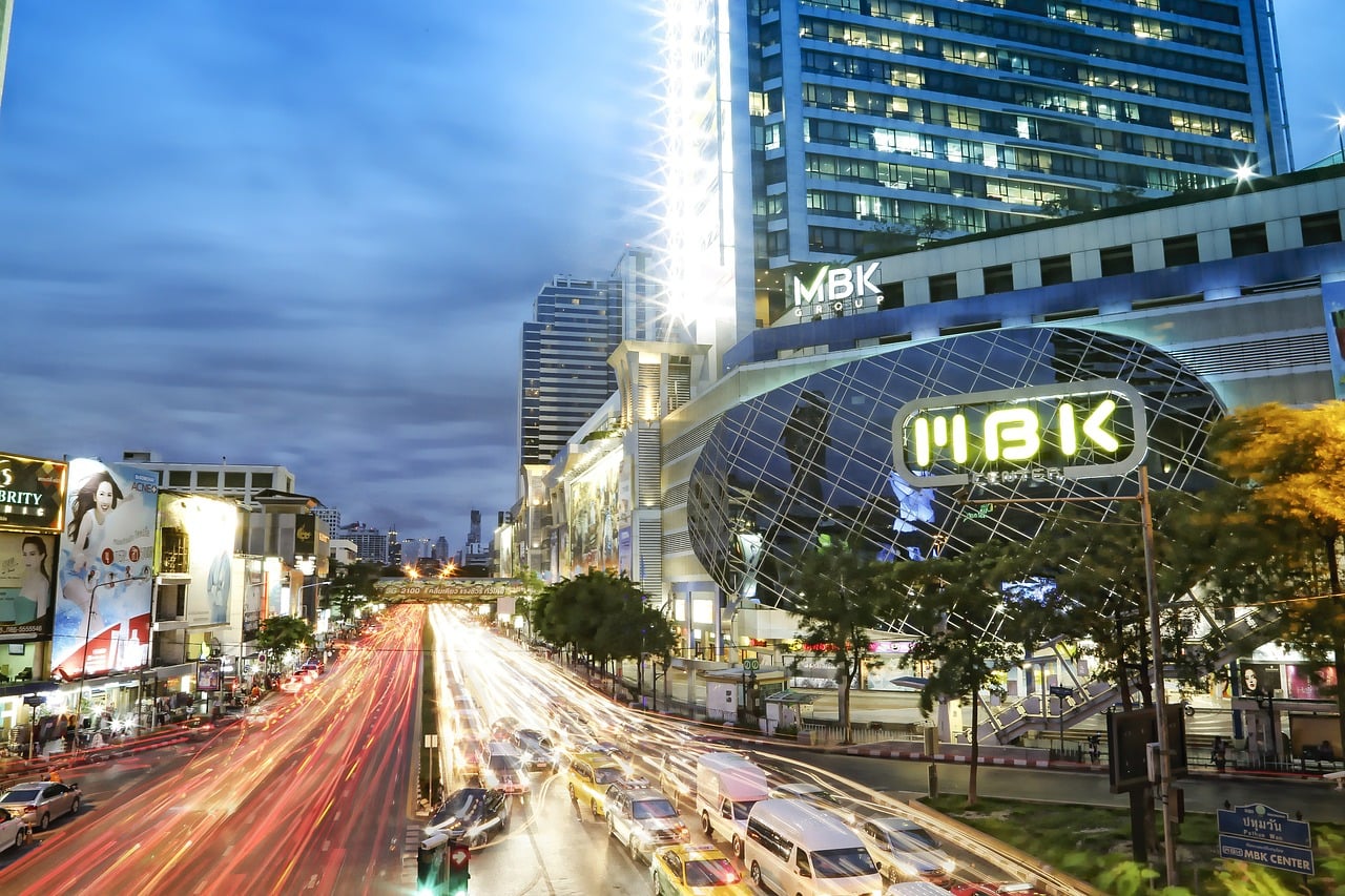MBK Bangkok in the evening with lights