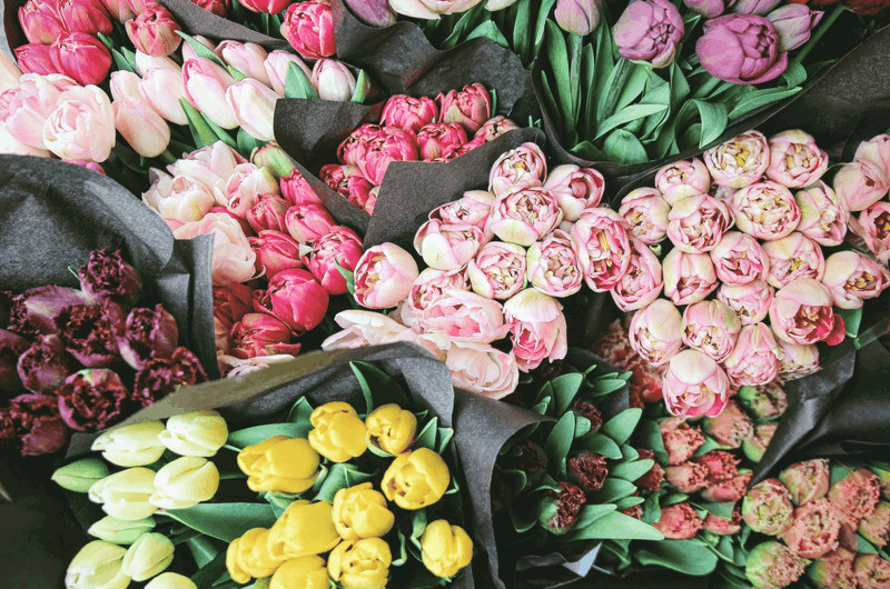 flowers at Marché Belleville