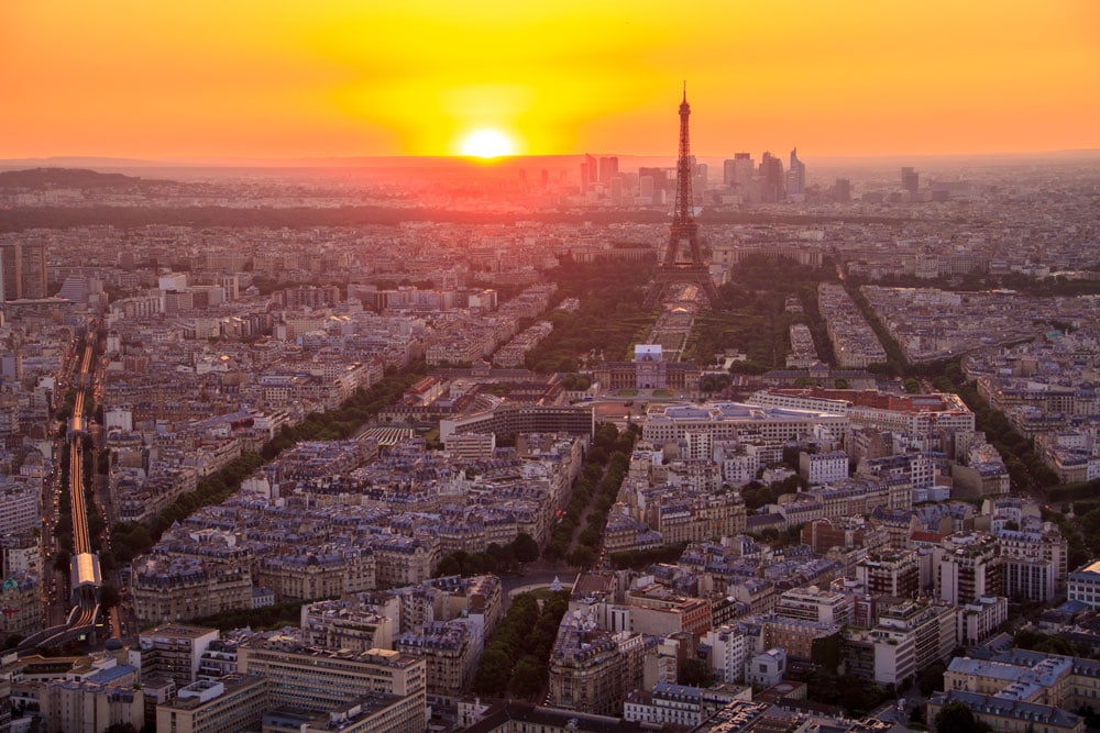 Paris attractions Montparnasse at sunset