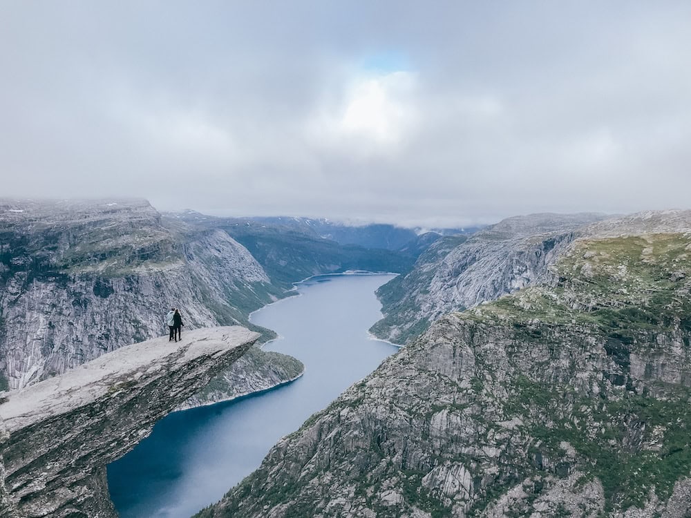 hiking Trolltunga Norway in summer
