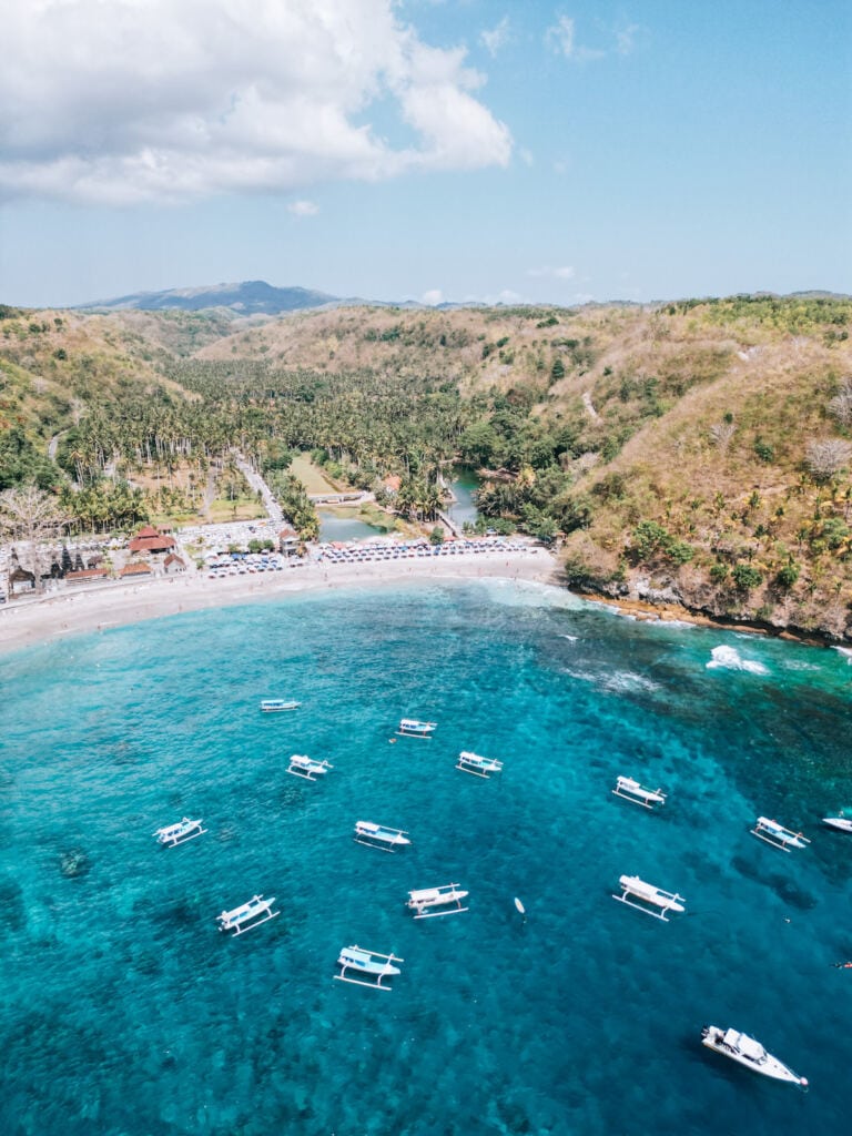 Crystal Bay Nusa Penida drone shot