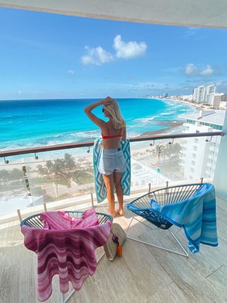 Our hotel room at Krystal Grand Cancun