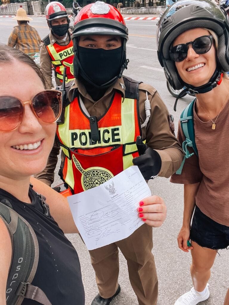 had to pay a fine to the police in Chiang Mai riding a scooter