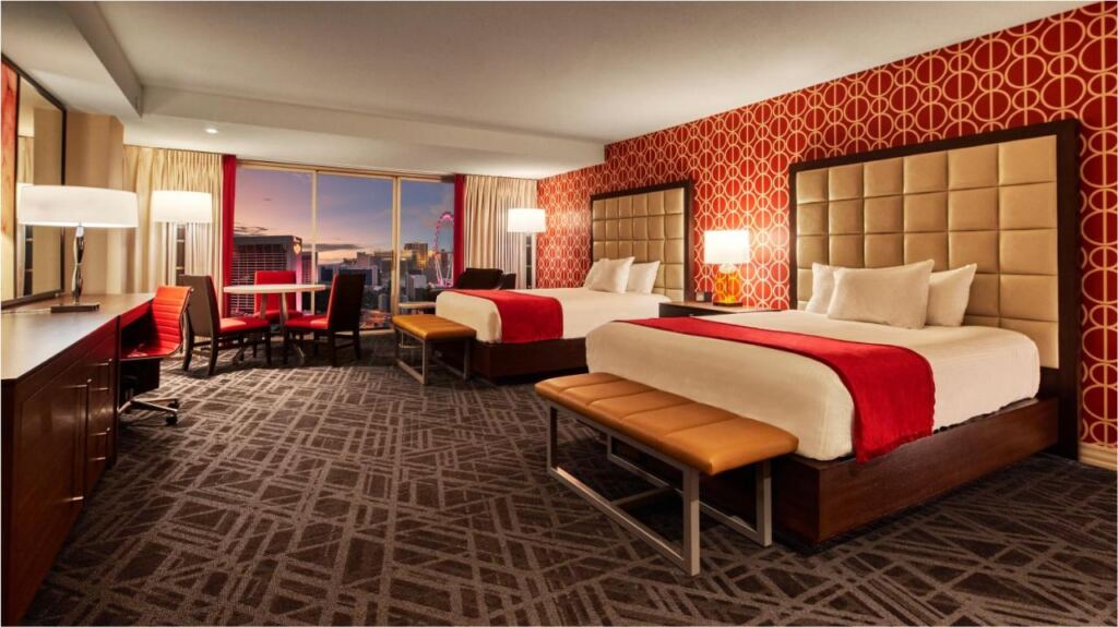 One of the rooms in Horseshoe Las Vegas.