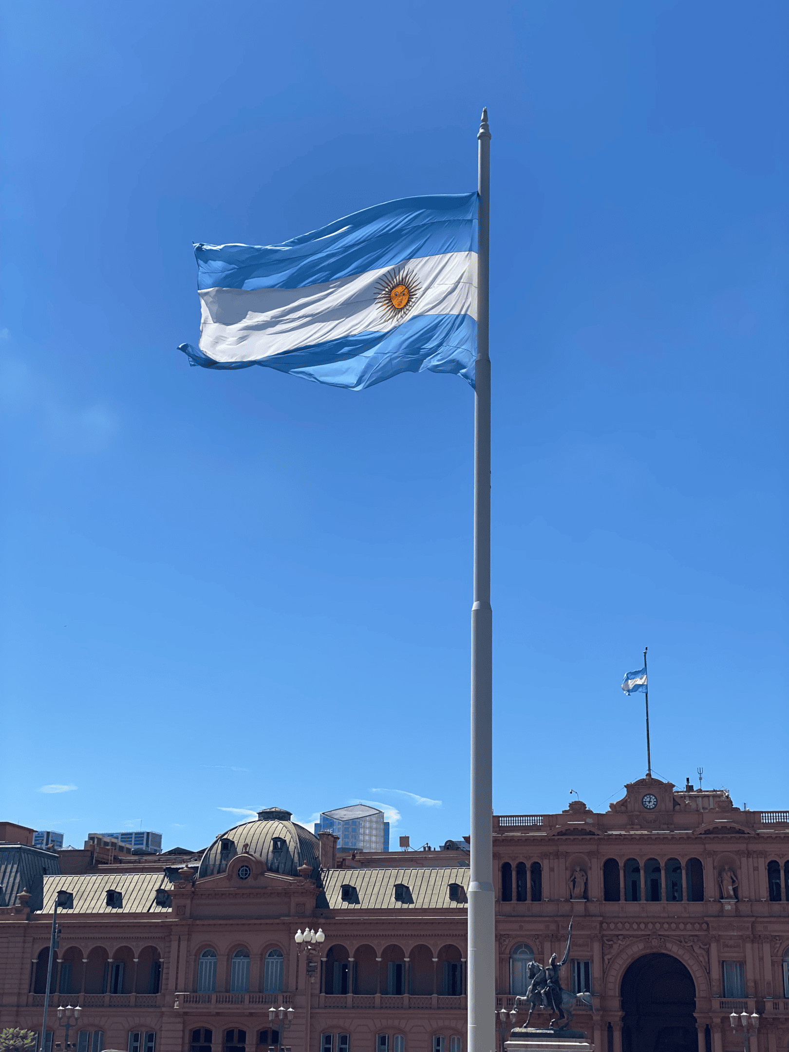 The Argentinian flag in Plaza de Mayo