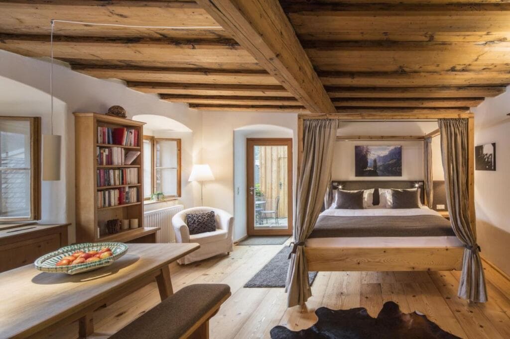 One of the bedrooms in Hallstatt Hideaway.