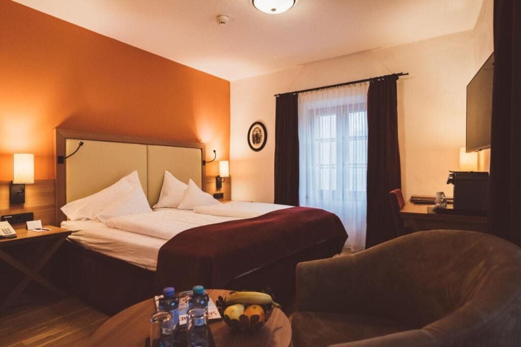 One of the rooms in Heritage Hotel Hallstatt.