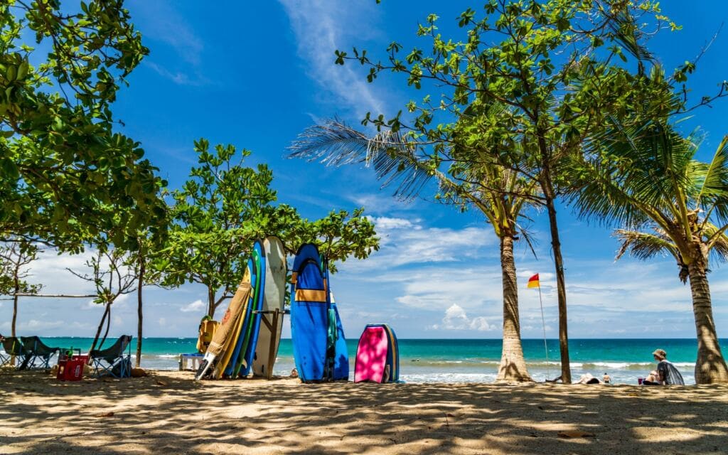 Kuta Beach in Bali at day time