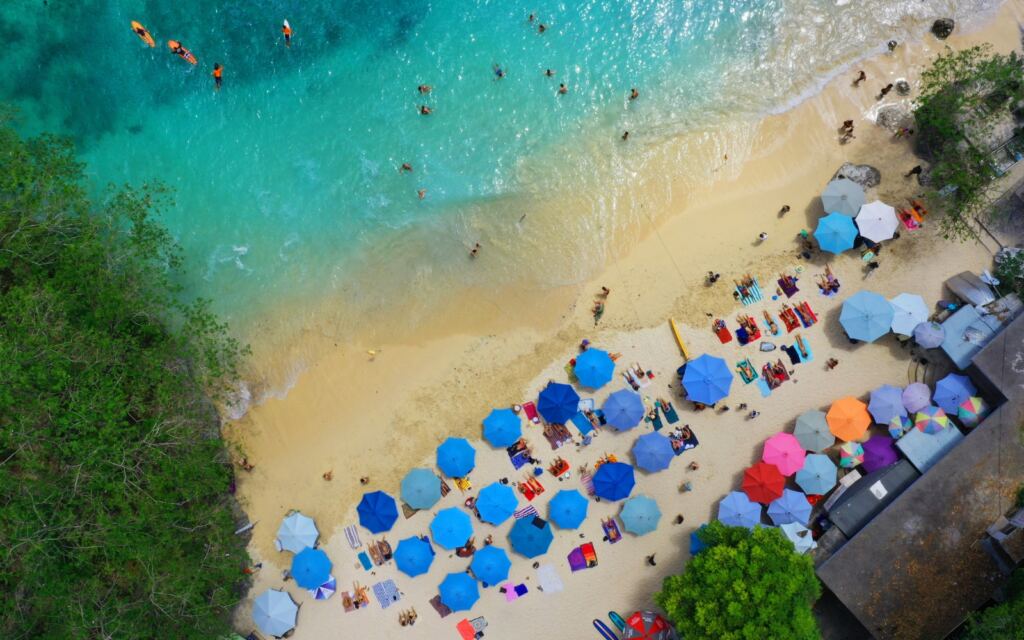 Padang Padang Beach Bali as seen from the air