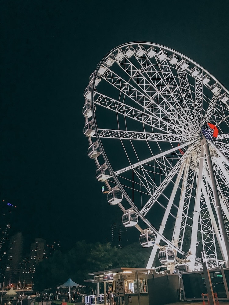 The Wheel of Brisbane at night time