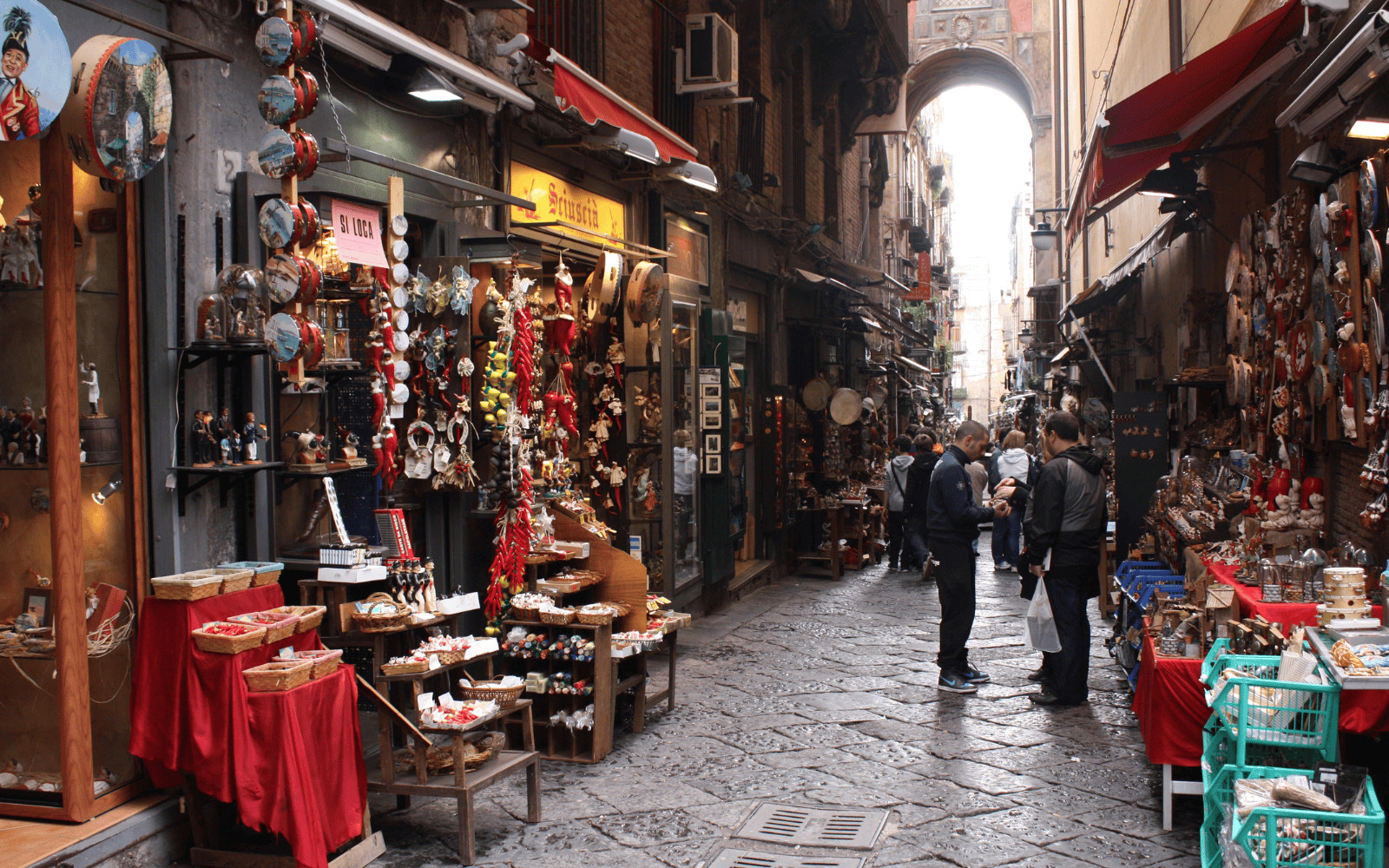 Shopping street in Historic Center of Naples