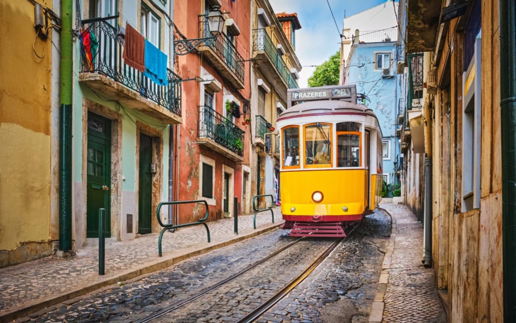 Famous 28 Tram in Lisbon