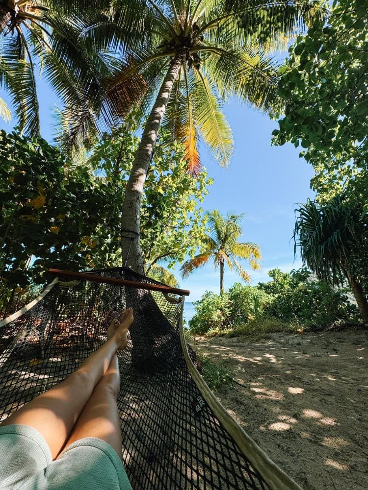 Hanging in a hammock in Fiji