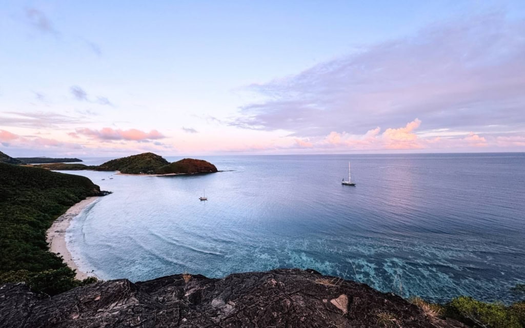 Yasawa Islands sunrise over Barefoot Manta Island