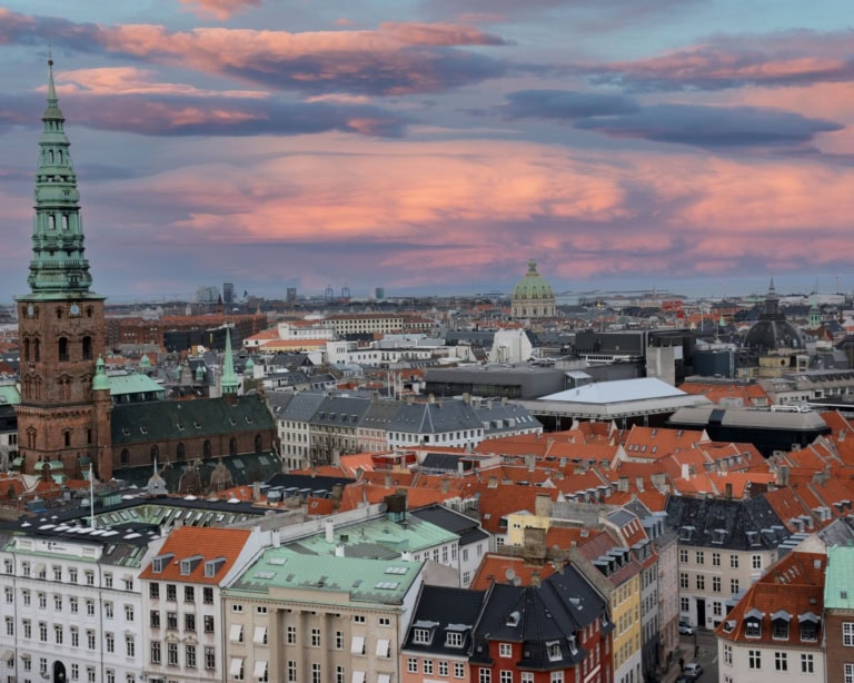 City of Copenhagen during Sunset