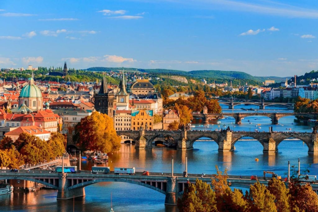 Prague cityscape.