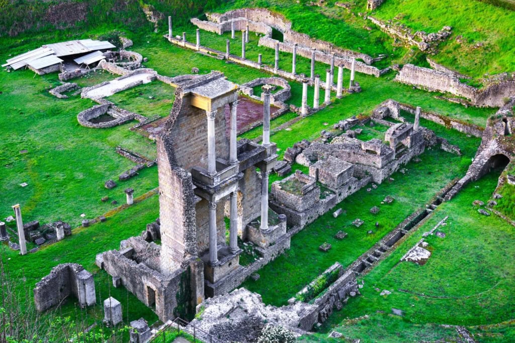 Roman theatre ruins in Tuscany, Italy.