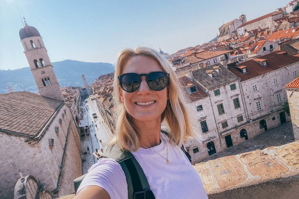 summer in Europe overlooking the rooftops of Dubrovnik in Croatia