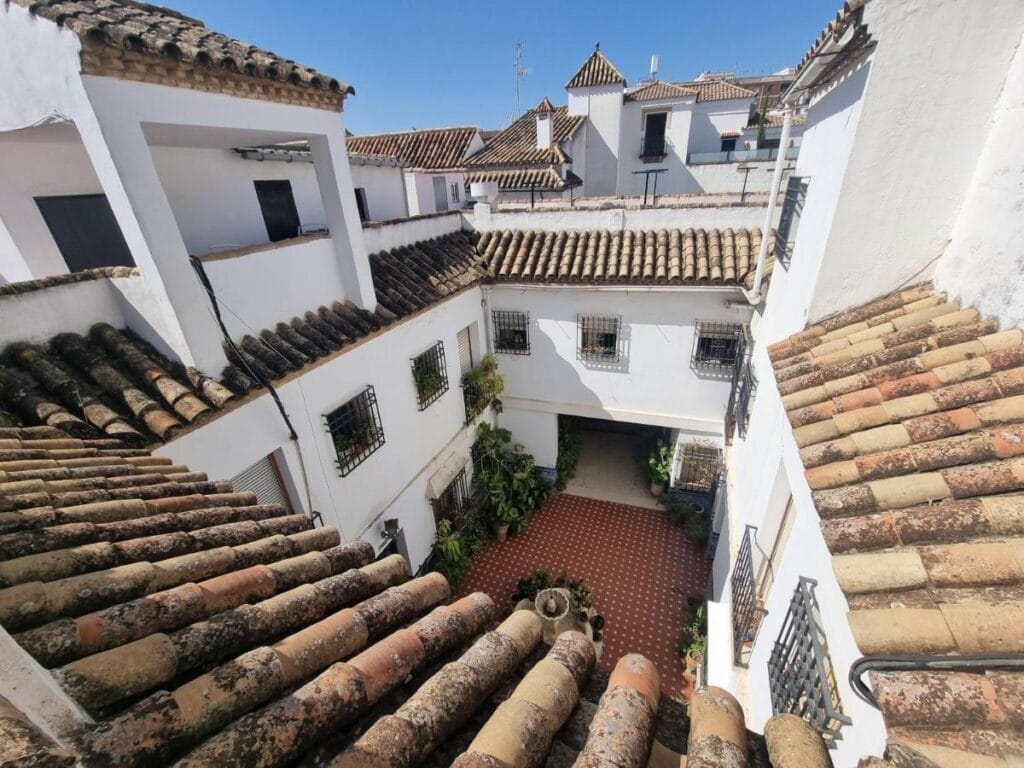 rooftop view of the hotel with traditional building design