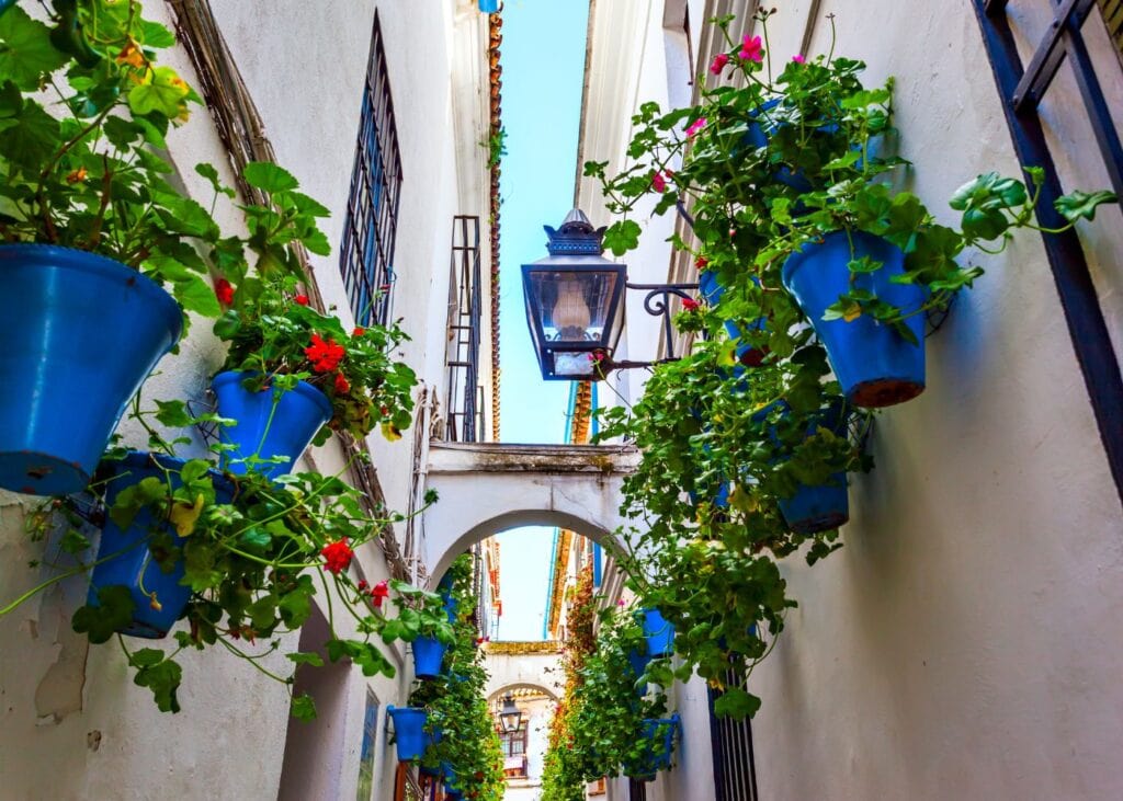 Calleja de las flores in Cordoba alley decorated with flower pots