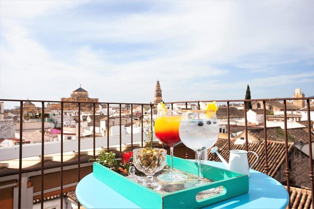 rooftop dining with gorgeous city views of Cordoba