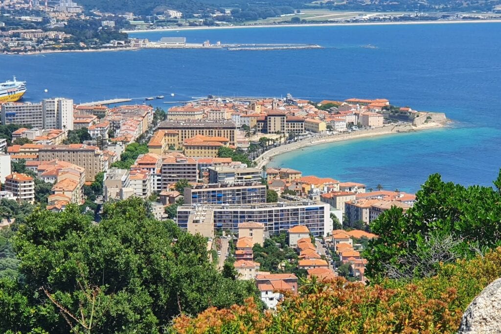 aerial view of Corsica coastline