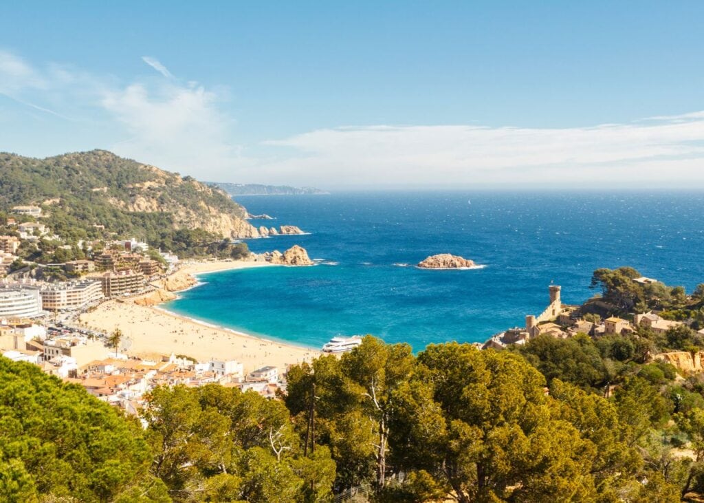 Tossa de Mar panoramic view of the beach from the hill
