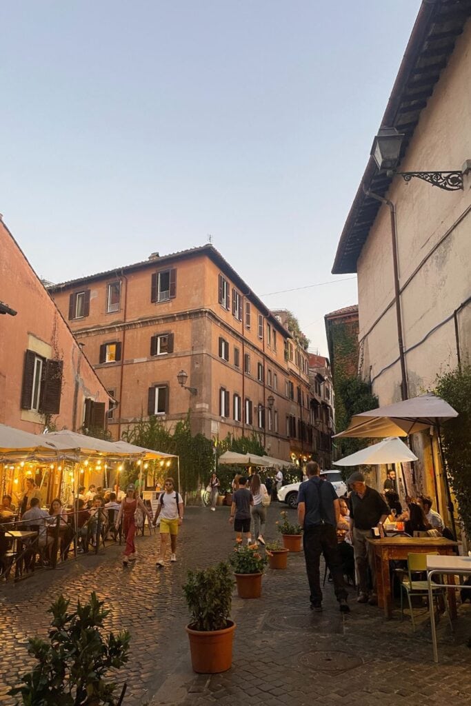 people at the streets of Trastevere, Rome