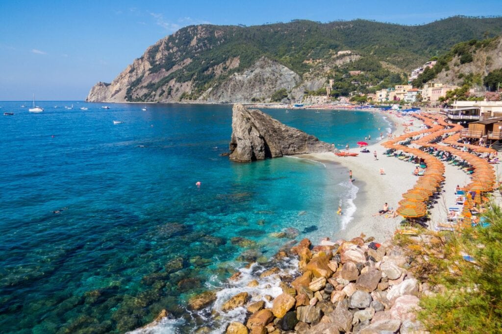 View of Fegina Beach in Monterosso al Mare from Blue Trail