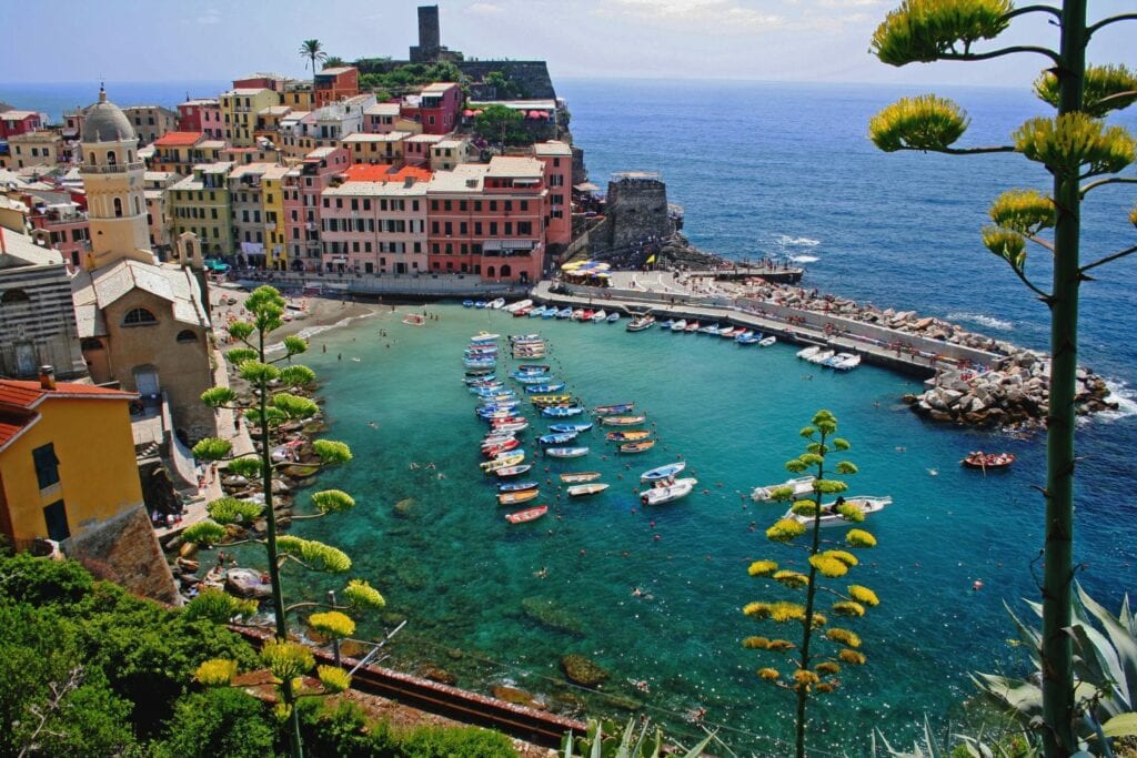 View of Vernazza from Blue Trail