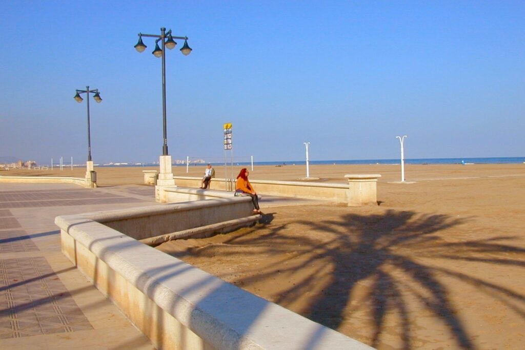 serene beach in Valencia, Spain