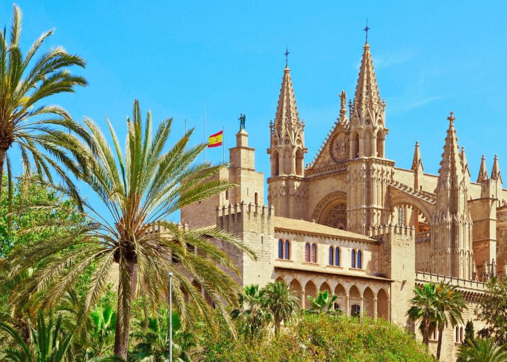 close up shot of the Palma de Mallorca Cathedral