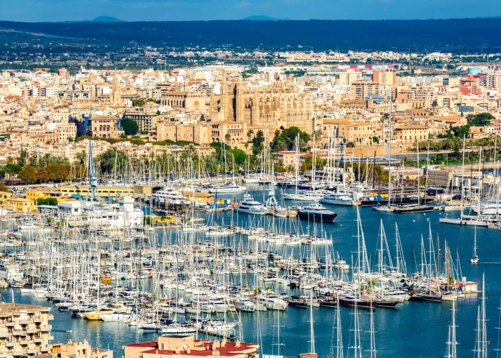 panoramic view of the Port in Palma de Mallorca