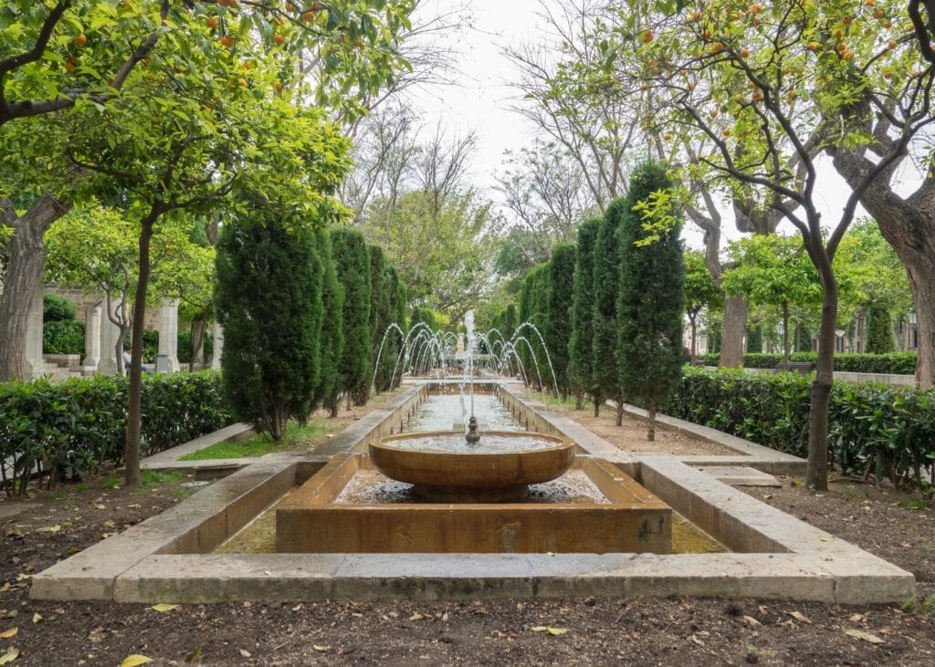 a fountain in the gardens of S'Hort del Rei, Palma