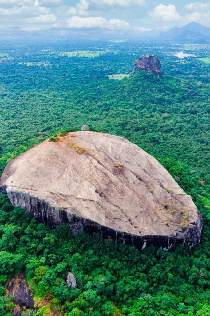 Sigiriya and Pirdurangala Sri Lanka Drone