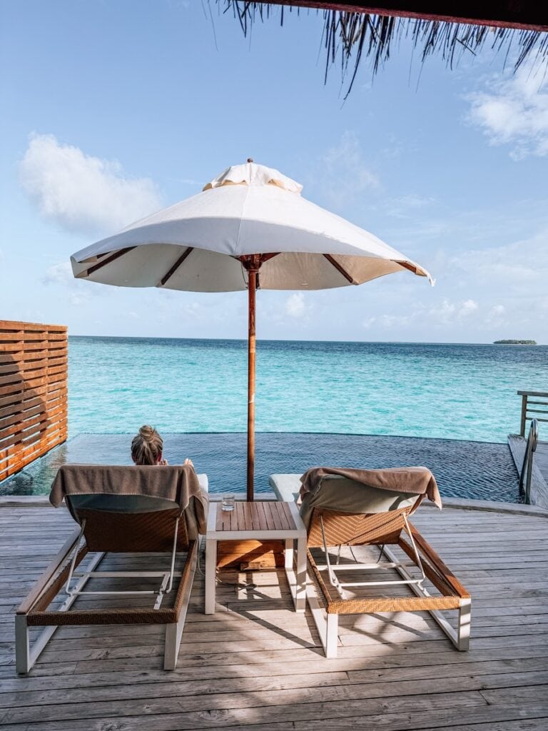 Baros Maldives water villa back deck