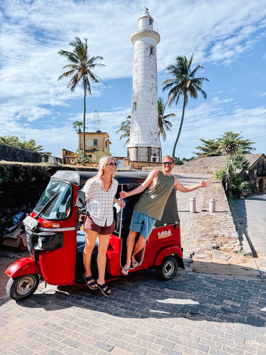 Driving a tuk-tuk through Sri Lanka Galle Fort Galle Lighthouse