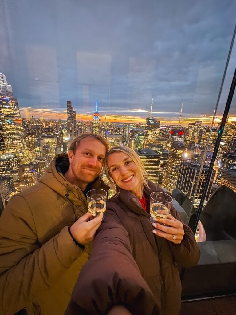 bubbles on Top of the Rock NYC